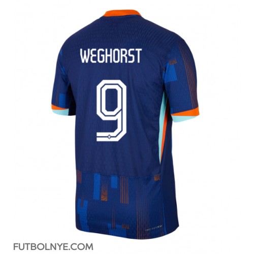 Camiseta Países Bajos Wout Weghorst #9 Visitante Equipación Eurocopa 2024 manga corta